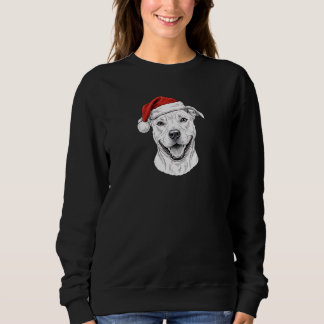 Camiseta Camisola de Natal Desenhada à Mão com o Pitbull -