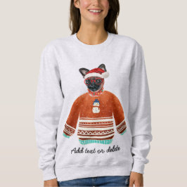 Camiseta Camisola de Natal Feia com Cachorro de Bruxelas pa