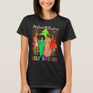 Camiseta Camisola de Natal Feia de Melanina Melhor Amiga Si