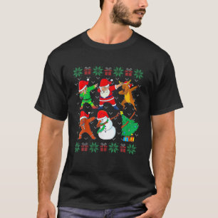 Camiseta Camisola de Natal Feia do Papai Noel Dabbing Santa
