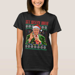 Camiseta Camisola de Natal Feia Trump 6 7 Bruh 67 Engraçada