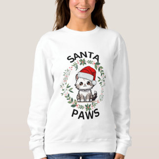 Camiseta Camisola de Natal Senhoras - Papais noeis - Gato d