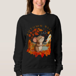 Camiseta Camisola de Outono Feliz Ratinho Fofo