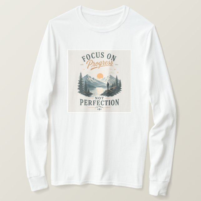 Camiseta Camisola de Progresso Não Perfeição (Frente do Design)