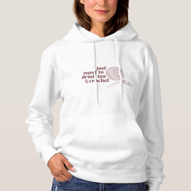 Camiseta Camisola de Senhora 'Beba Chá & Crochê Avó Core' (Frente)