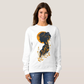 Camiseta Camisola de Silhueta de Mulher Artística