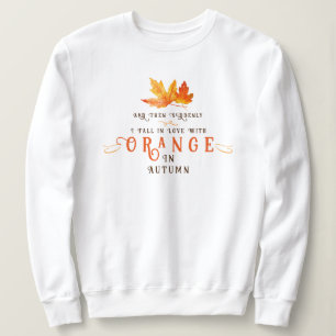 Camiseta Camisola de Suor Laranja Folha de Outono