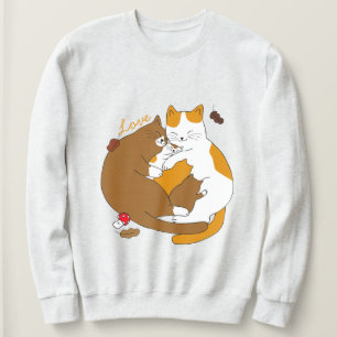 Camiseta Camisola de Sweet da Família Gato Bonito