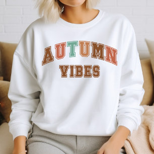 Camiseta Camisola de Universitária Outono Moda Vibrações de