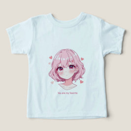 Camiseta Camisola de Valentino de Menina de Anime Kawaii