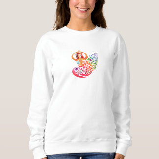 Camiseta Camisola de Yoga Meditação Arco-íris Silhueta Femi