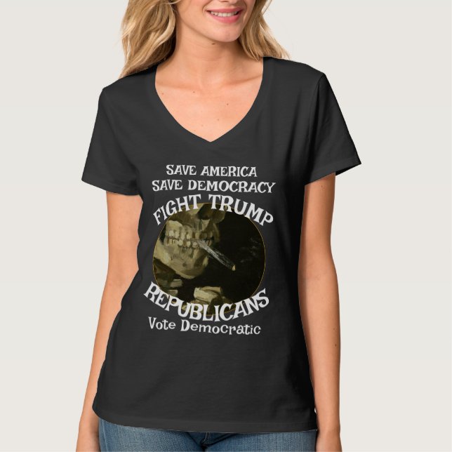 Camiseta Camisola decote em V Trump (Frente)