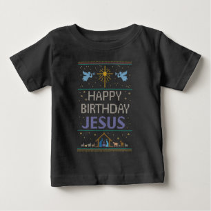 Camiseta Camisola do Natal de Jesus do feliz aniversario