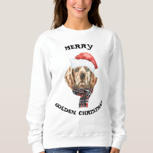 Camiseta Camisola do Natal do golden retriever