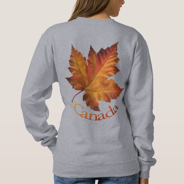 Camiseta Camisola Dourada Maple Leaf Camisa-de-suor do Cana (Verso)