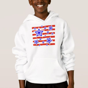 Camiseta Camisola encapuçado patriótica das estrelas & do
