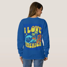 Camiseta Camisola Eu Amo a América Para Mulheres