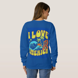 Camiseta Camisola Eu Amo a América Para Mulheres