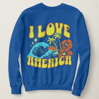 Camiseta Camisola Eu Amo a América Para Mulheres