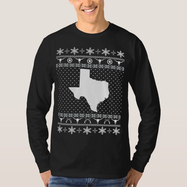 Camiseta Camisola feia do Natal de Texas (Frente)