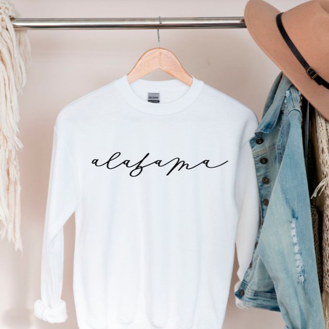 Camiseta Camisola Feminina Alabama Script State (Criador carregado)