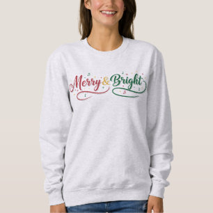 Camiseta Camisola Feminina Clássica de Natal Alegre e Brilh