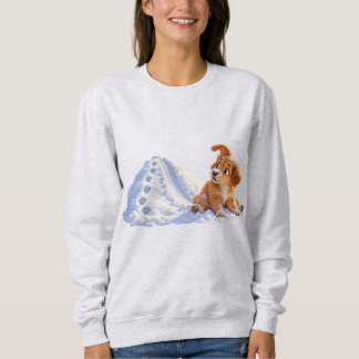 Camiseta Camisola Feminina de Frio com Cachorrinho Divertid