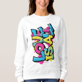 Camiseta Camisola Feminina de Grafite Arte Amor É Tudo