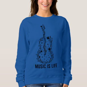 Camiseta Camisola Feminina de Malha Arte Instrumental Mus