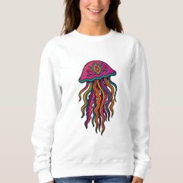 Camiseta Camisola Feminina de Neon Jellyfish Trippy