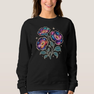 Camiseta Camisola Feminina Floral Galáxia Cósmica