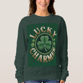 Camiseta Camisola Feminina Verde Floresta Lucky Charmer