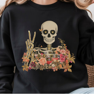Camiseta Camisola Floral de Esqueleto da Minha Era de Hallo