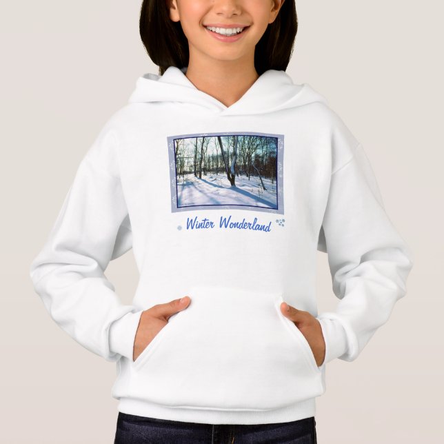 Camiseta Camisola Hoodie Hoodie "Wonderland de inverno" (Frente)