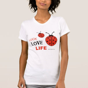 Camiseta Camisola interioa da vida do amor da sorte