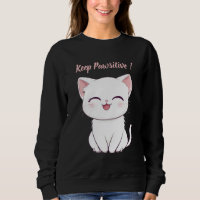 Camisola Kawaii de Gato Fofa – “Mantenha-se Pawsit