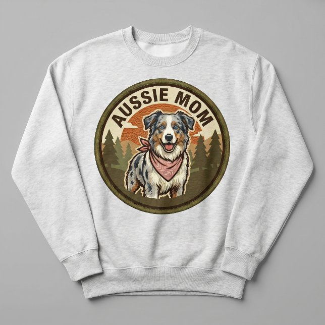 Camiseta Camisola Mãe Aussie Pastor Australiano (Criador carregado)
