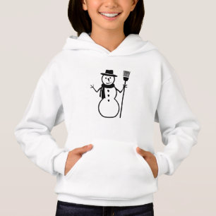 Camiseta Camisola minimalista do hoodie do boneco de neve