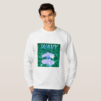 Camiseta Camisola ondulada do pescoço de grupo de Vaporware