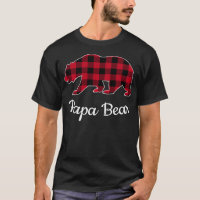 Camisola Papa Bear Pajama Vermelho Buffalo Xadrez