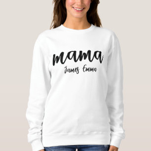 Camiseta Camisola Personalizada da Mamãe com o Nome do Filh
