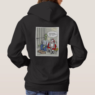 Camiseta Camisola preta com capuz para mulheres Santa In Ja