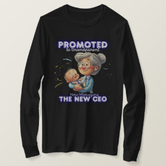 Camiseta Camisola Preta | Promovido a Avô | Engraçado