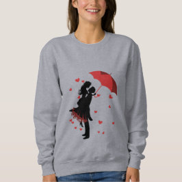 Camiseta Camisola Romântica de Casal Feminina Guarda-Chuva