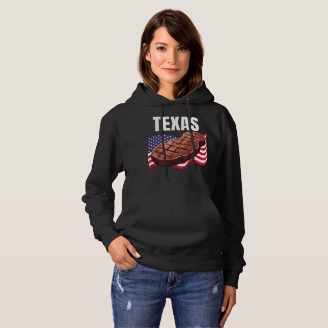 Camiseta Camisola-seca-escura-capuz do Texas (Frente Completa)