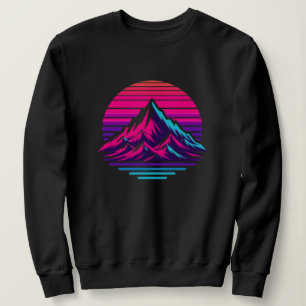 Camiseta Camisola Synthwave Montanha – Rua do Pôr do Sol Re