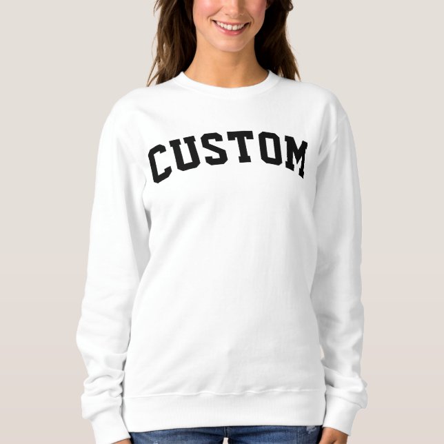 Camiseta Camisola universitária personalizada com letra (Frente)