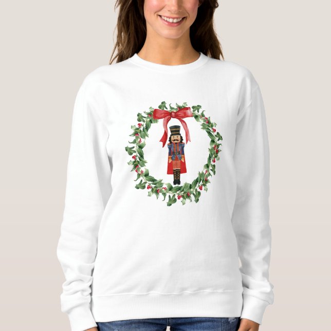 Camiseta Camisola vermelha de Arco e doce de Natal (Frente)