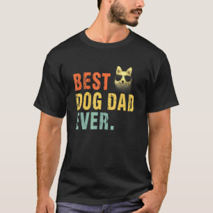 Camiseta Camisola Vintage Melhor Pai de Cachorro de Sempre 