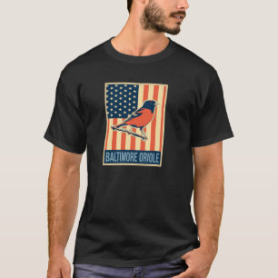 Camiseta Camisola Vintage US Flag Baltimore Oriole